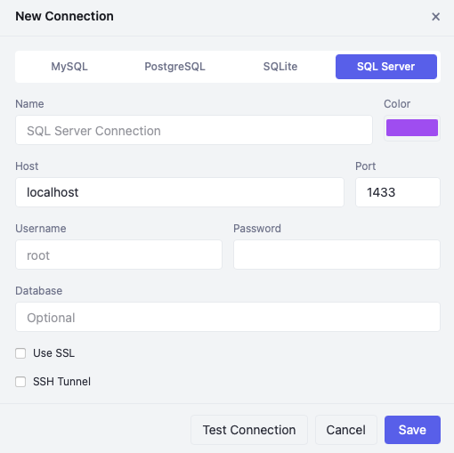 New SQL Server connection with TDS protocol support